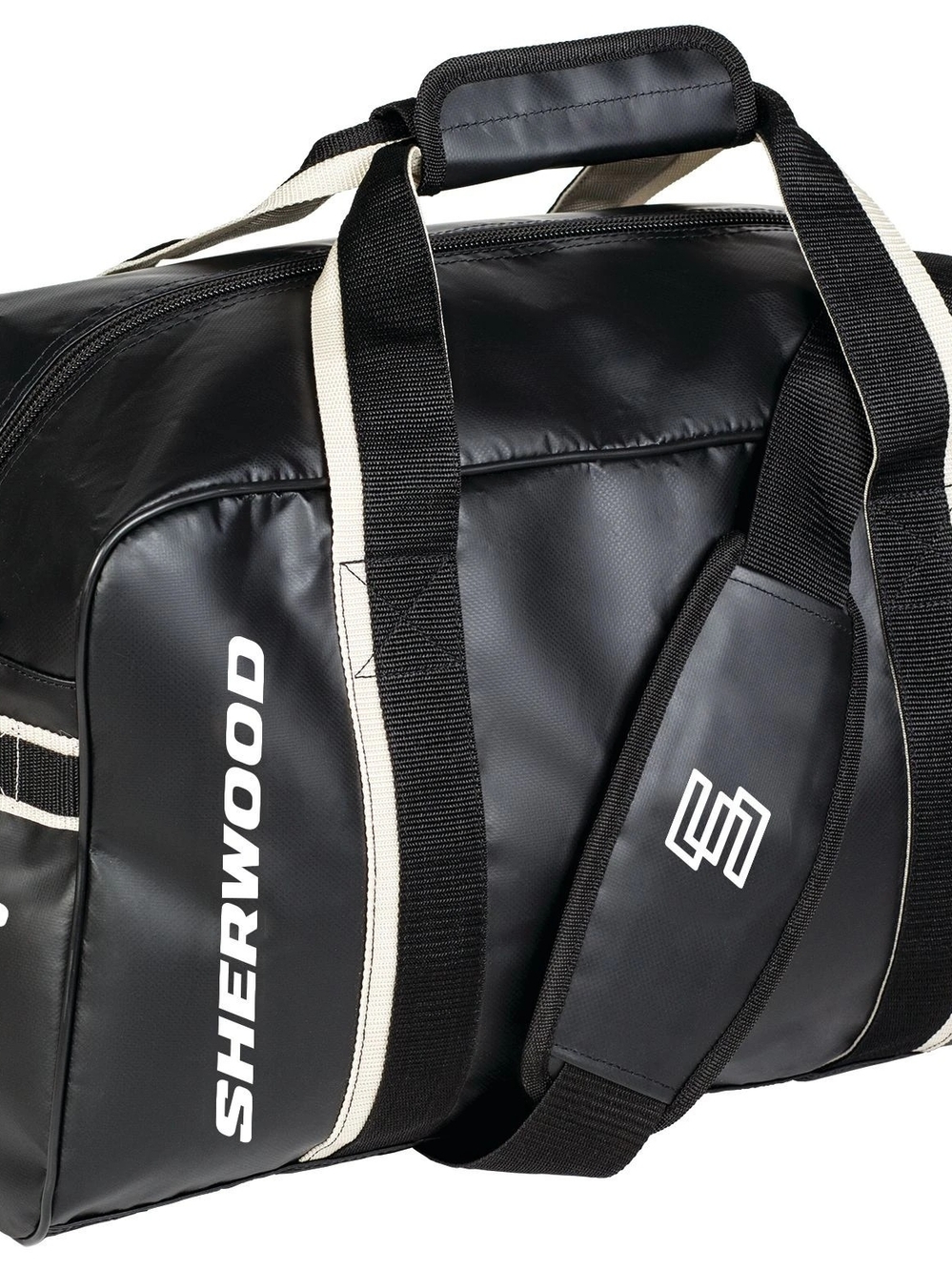 Black Men's Duffel Bag with Contrast Straps